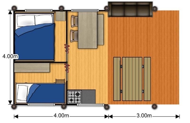 Safaritent compact terschelling plattegrond